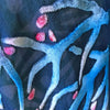 Sherit Levin: Devore Silk/Velvet Scarf, Blue in Branches