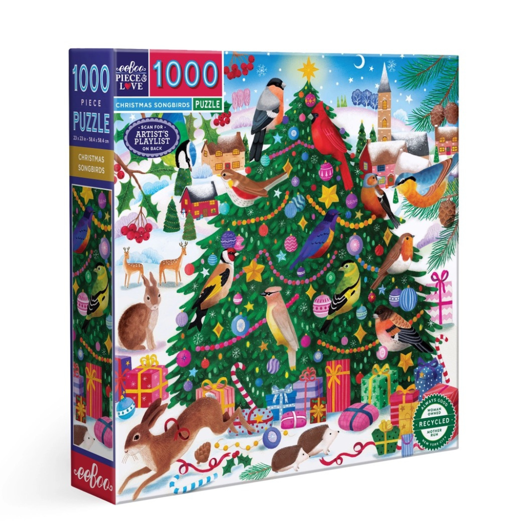 eeBoo: Christmas Songbirds 1000pc puzzle