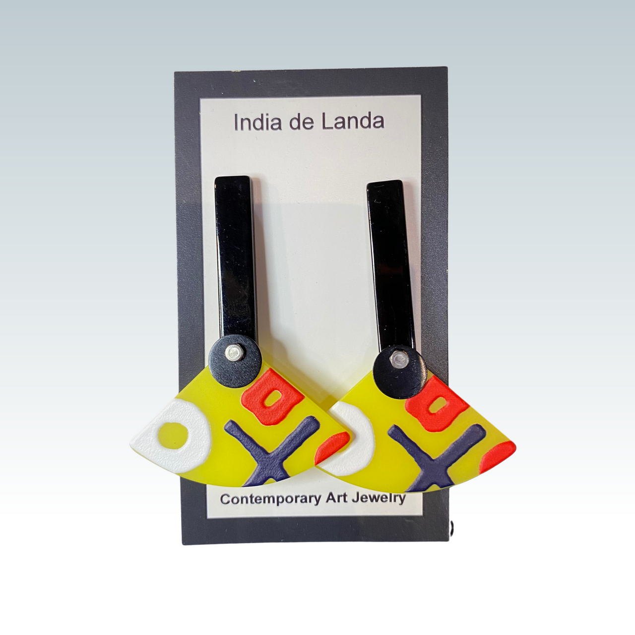 India de Landa: Yel/Blk/Red Graffito Earrings