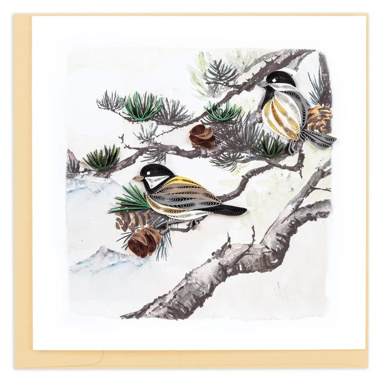 Quilling Card: Pine Needles & Birds