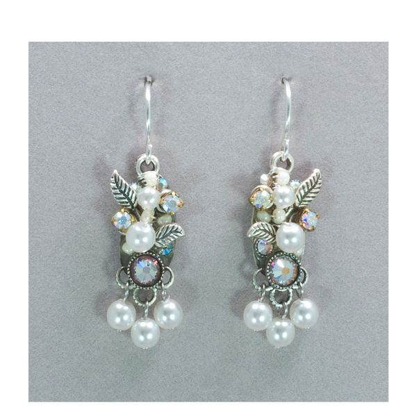 Firefly: Flora Earrings w/ White Pearl Dangle (7767)