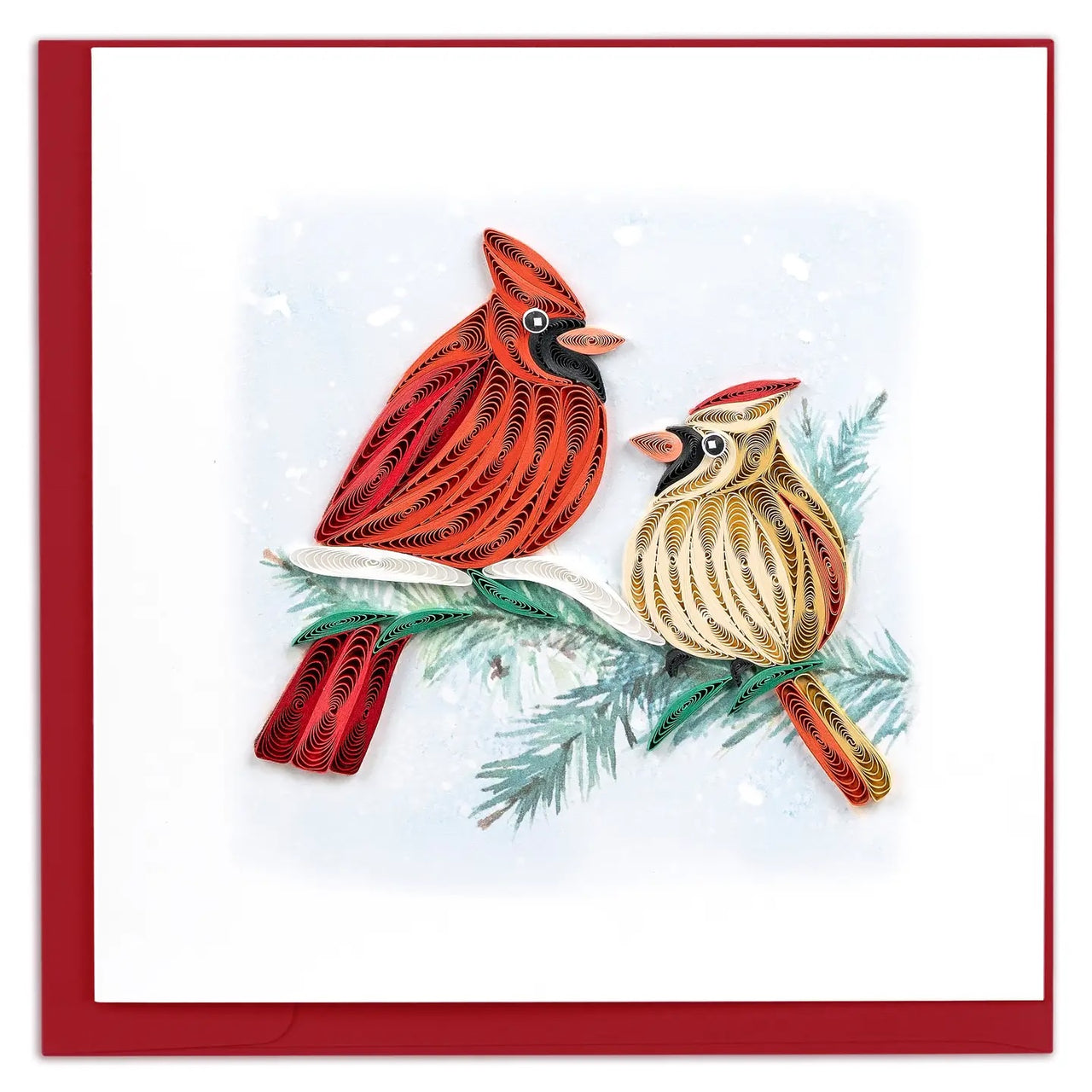 Quilling Card: Cardinal Pair