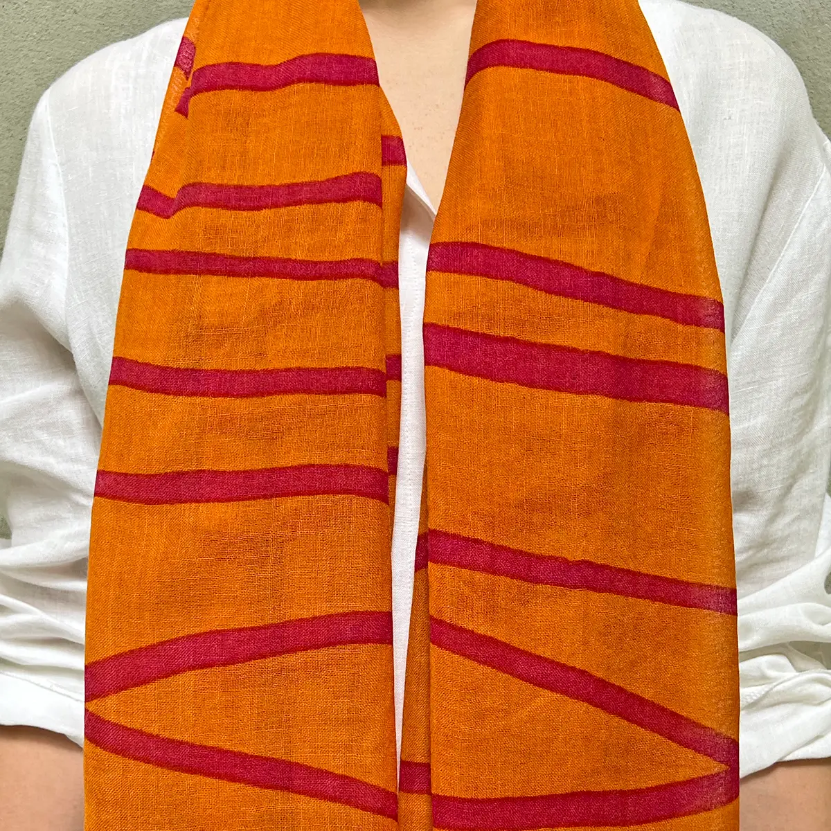 See Design: Wool Scarf, Loopy (melon/pink)