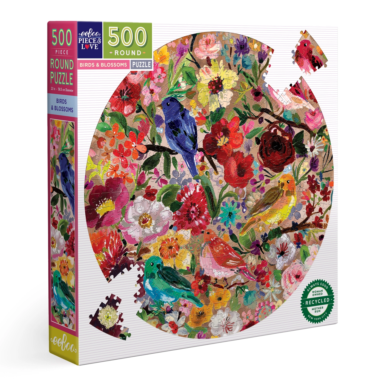 eeBoo: Birds & Blossoms 500pc puzzle