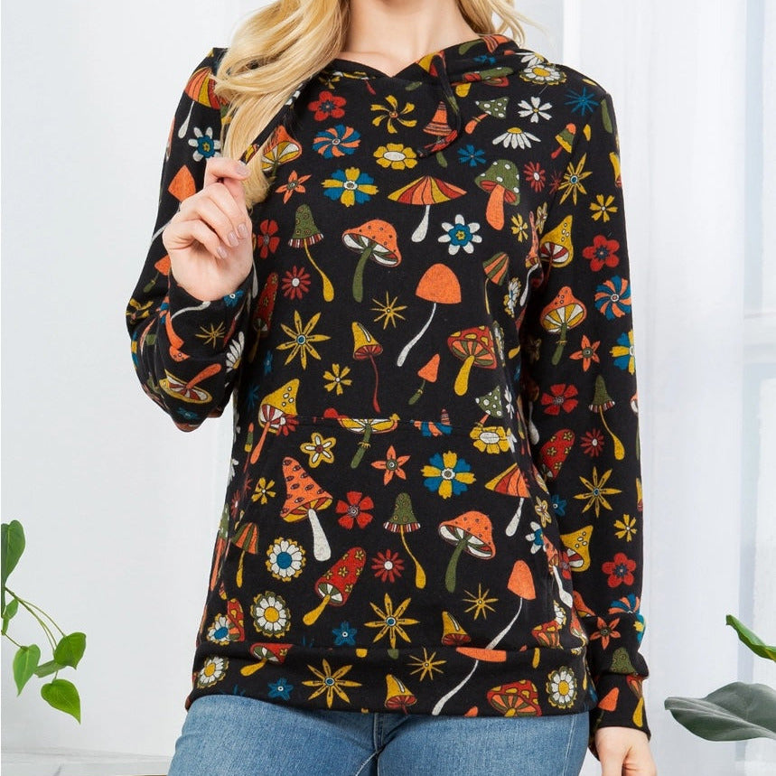 LA Soul: Allover Colorful Mushroom Hoodie