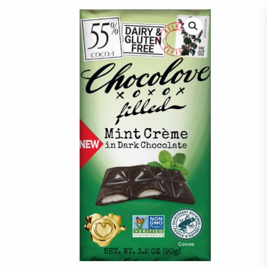 Chocolove Dark Chocolate, Salted Caramel, Filled, 55% Cocoa - 3.2 oz