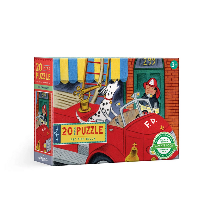 eeBoo Red Fire Truck 20pc Big Puzzle