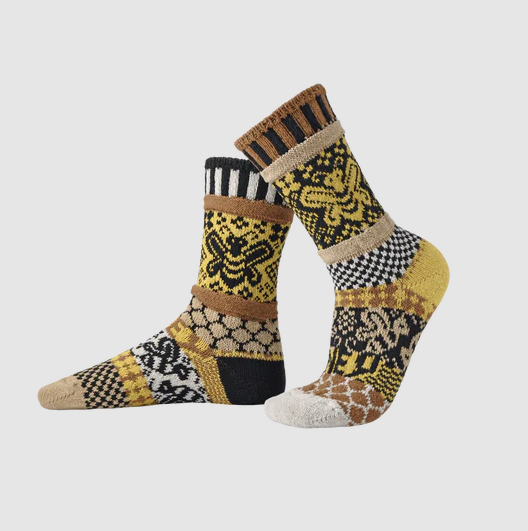 Solmate: Crew Socks, Honey Bee