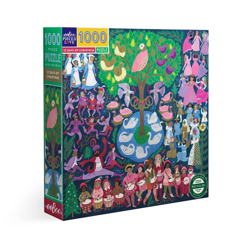 eeBoo: 12 Days of Christmas 1000pc Puzzle