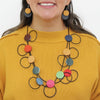 Sylca: Watercolor Waves Leather Loop Necklace