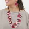 Sylca: Circle Cut-Out Necklace, Magenta