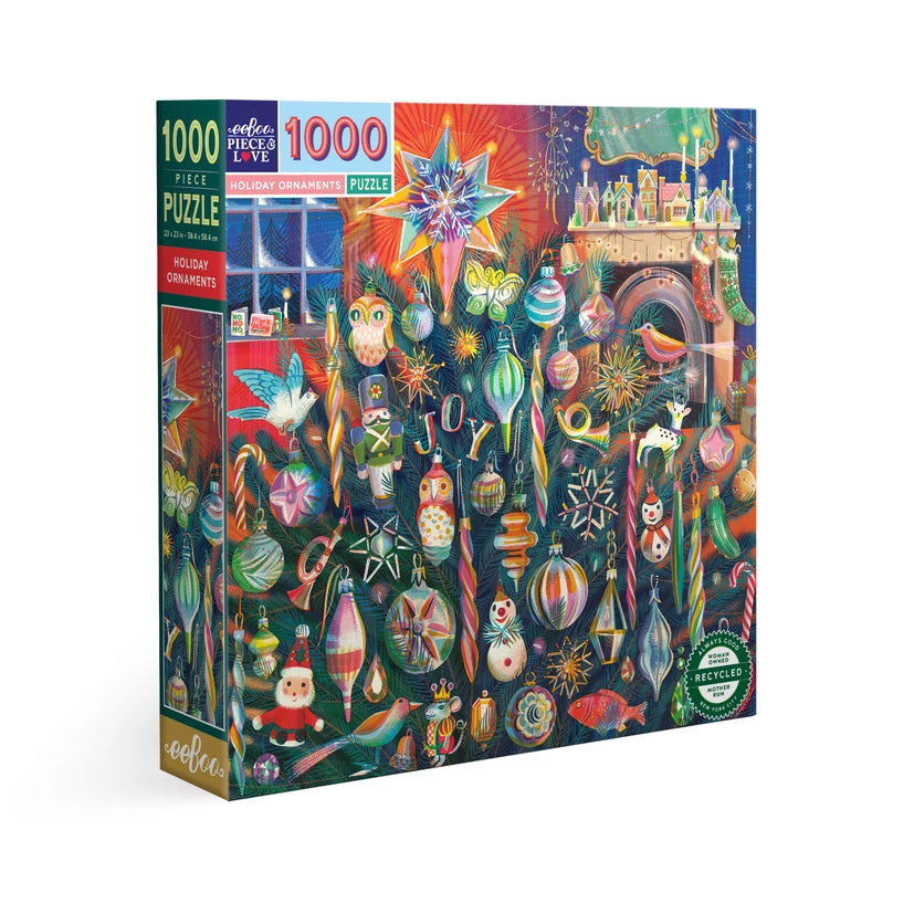 eeBoo: Holiday Ornaments 1000pc Puzzle