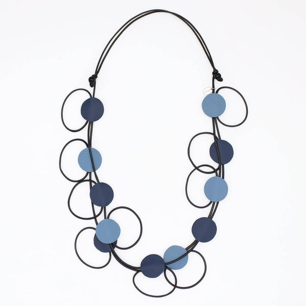Sylca: Coastal Waves Leather Loop Necklace