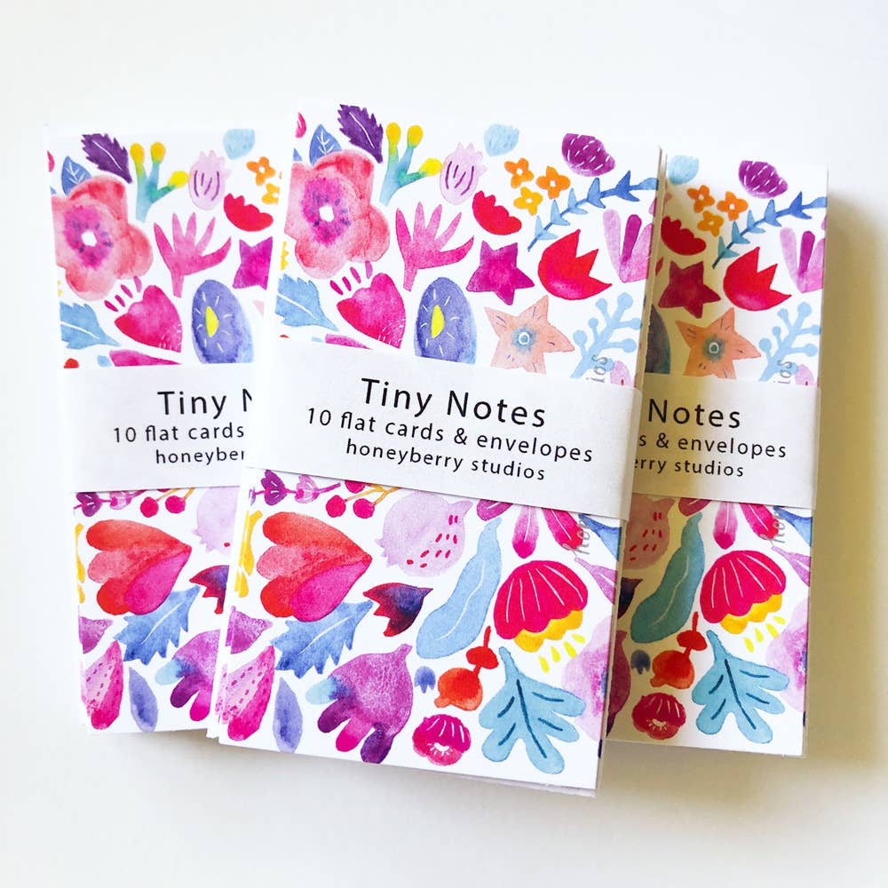 Honeyberry: Pink & Red Flowers Tiny Notes