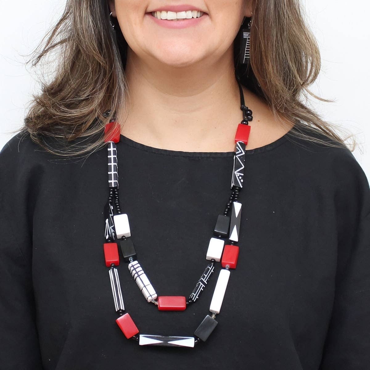 Sylca: Soran Red Mixed Bead Necklace
