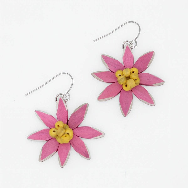 Sylca: Amaya Flower Earrings, Pink