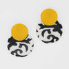 Sylca: Yellow, Black and White Lola Statement Earrings