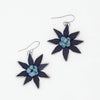 Sylca: Amaya Flower Earrings, Navy