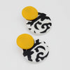 Sylca: Yellow, Black and White Lola Statement Earrings