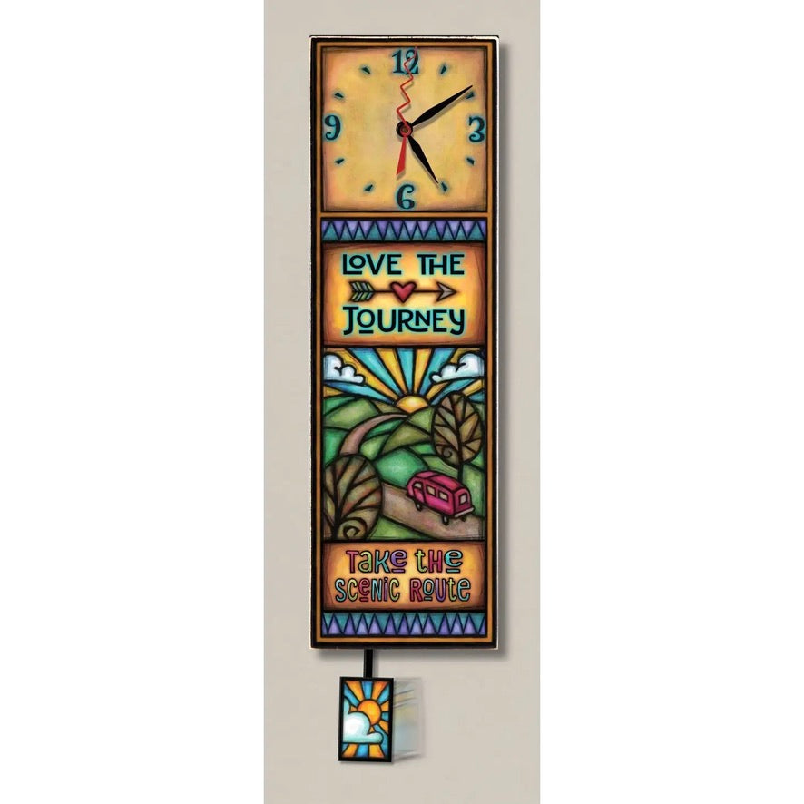 Macone Clay: Wood Art Clock, Love the Journey