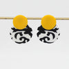 Sylca: Yellow, Black and White Lola Statement Earrings
