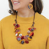 Sylca: Colorburst Confetti Necklace, Brown