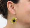 Sylca: Amaya Flower Earrings, Lime