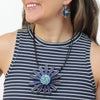 Sylca: Amaya Flower Necklace, Navy