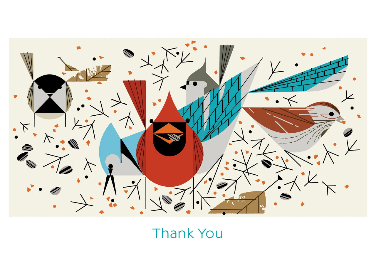 Pomegranate: Charley Harper: Birdfeeders Boxed "Thank You" Notes