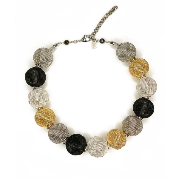 Erica Zap: Mesh Necklace w/ Large Beads