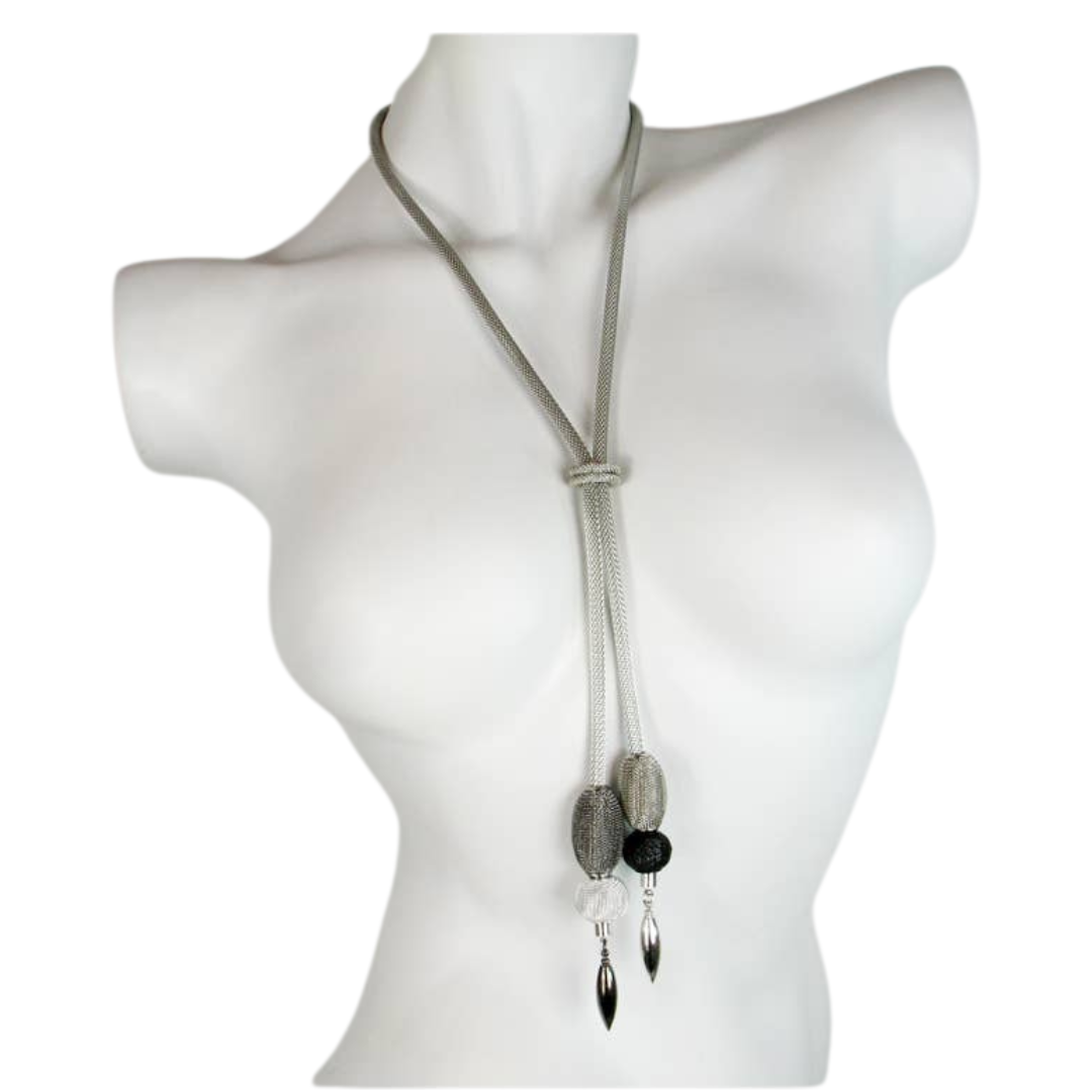 Erica Zap: Mesh Bolo Necklace w/ Mesh Beads