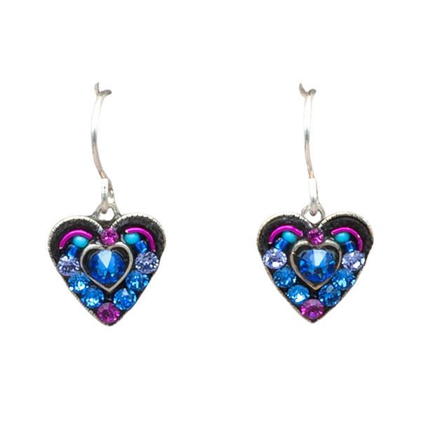 Firefly: Small Crystal Heart Earrings (7309)