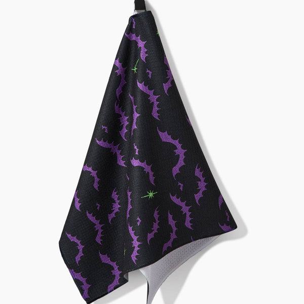 Geometry: Dark Night Bats Tea Towel