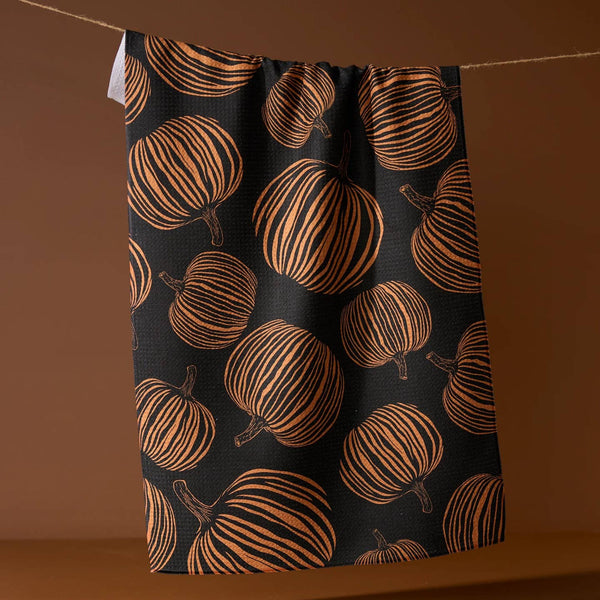 Geometry: Pumpkin Noir Tea Towel