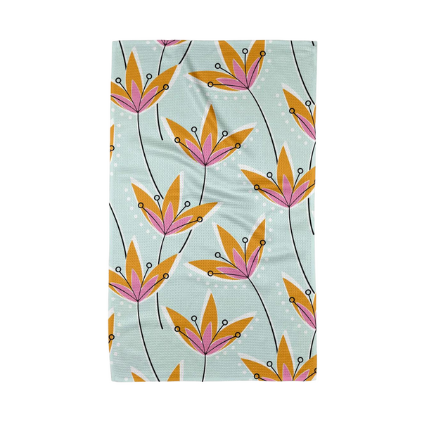 Geometry: Retro Floral Tea Towel