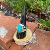Jolica: Bruge Ring, Turquoise Multi Line, sz 8
