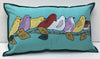 Natural Habitat: Applique/embo pillow, Birds on a limb