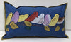 Natural Habitat: Applique/embo pillow, Birds on a limb