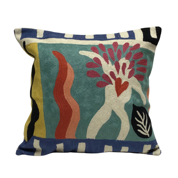 Chain Stitch Pillow: Matisse
