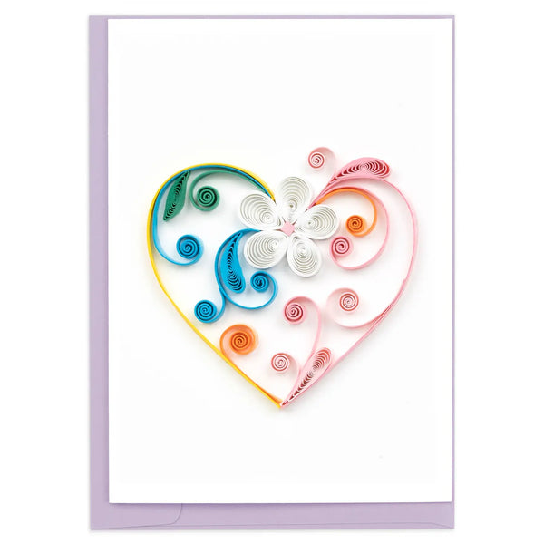 Quilling Card: Colorful Heart Enclosure
