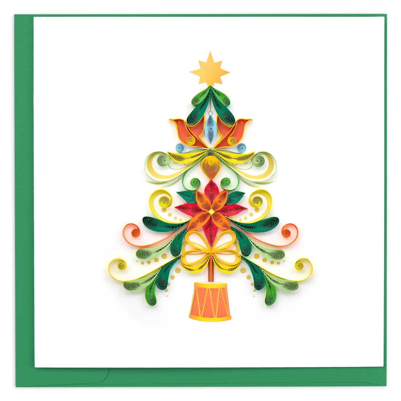 Quilling Card: Turtle Doves Christmas Tree