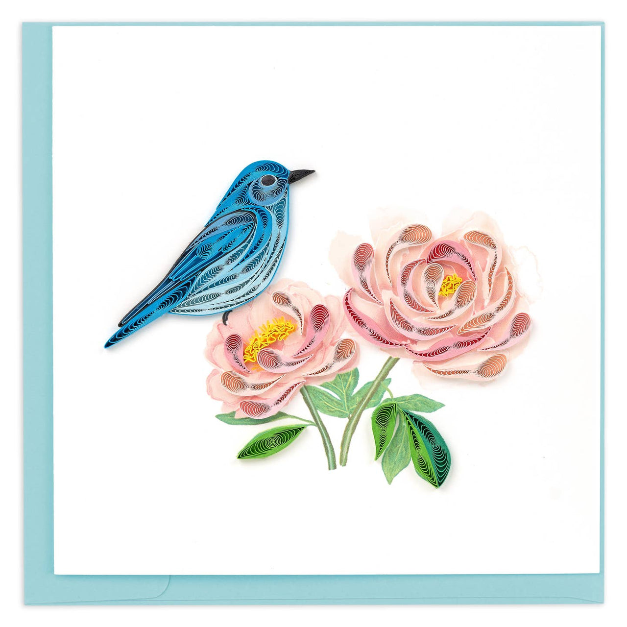 Quilling Card: Bluebird & Peonies
