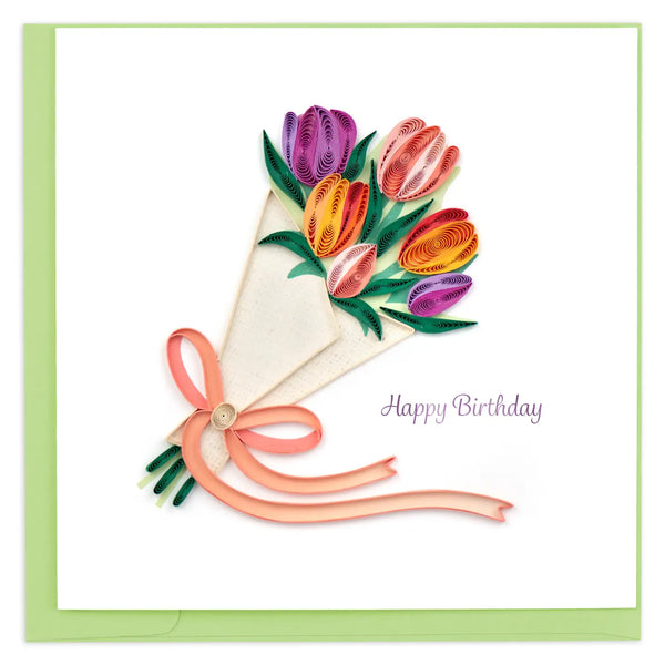 Quilling Card: Birthday Tulip Bouquet