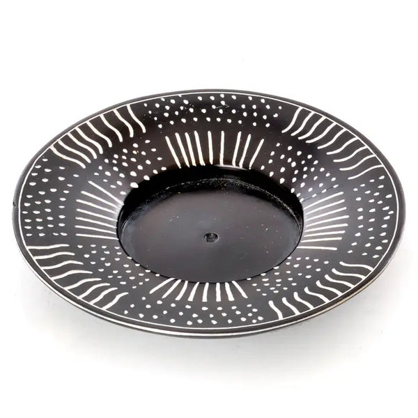 African Modern: Spindle Mudcloth Candle Holder Dish