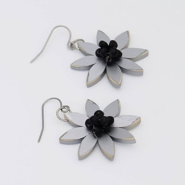 Sylca: Amaya Flower Earrings, Silver