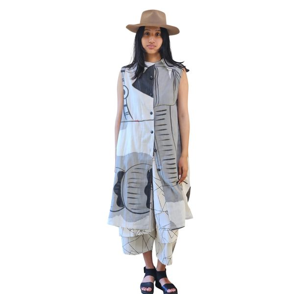 Yaza: Gauze Patchwork Vest