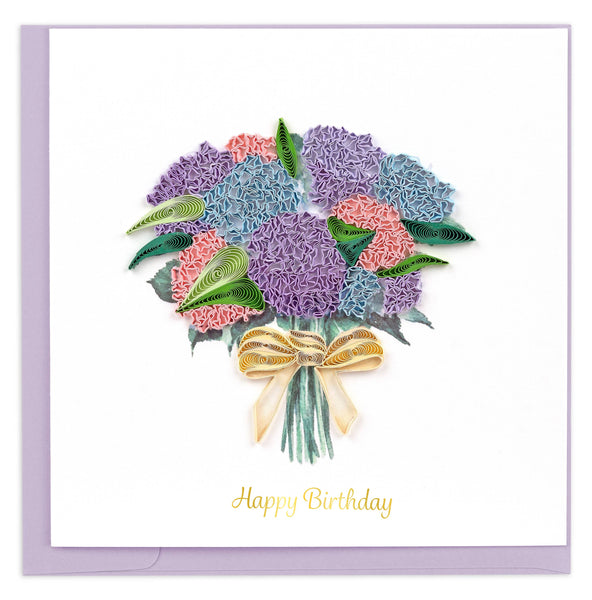 Quilling Card: Hydrangea Birthday Bouquet