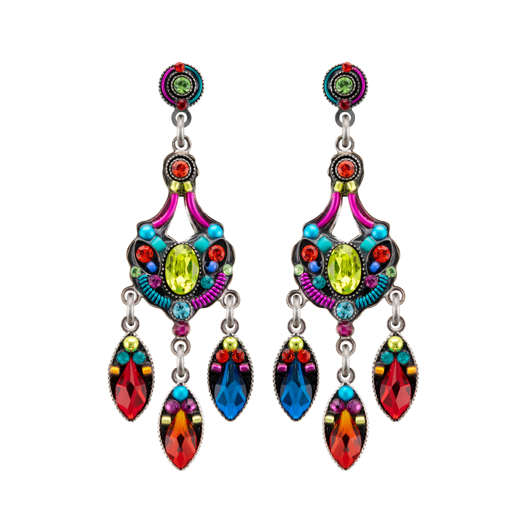 Firefly: Chandelier Earrings w/ post, multicolor