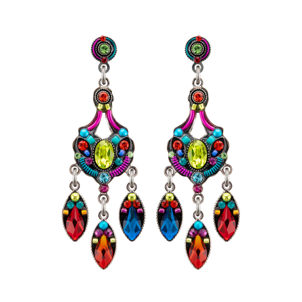 Firefly: Chandelier Earrings w/ post, multicolor