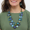 Sylca: Circle Cut-Out Necklace, Blue